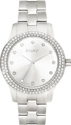 Kazar Zilveren horloge versierd met kristallen - Dames - Horloges - Grijs - ONE Size - Accessoires
