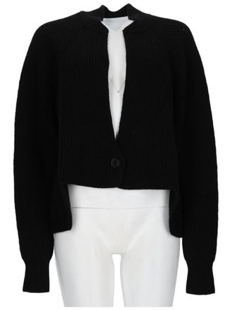 Nude Cropped Ribbed Knit Cardigan with Vertical Texture