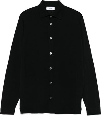 Lardini Klassieke Zwarte Wollen Trui Gemaakt in Itali&euml; - Heren - Casual Overhemden - Zwart - XL - Wol - Overhemden
