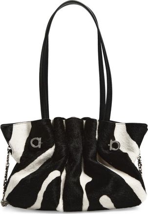 Ferragamo Small Piercing Soft Bag in Kasba Bianco/Nero at Nordstrom