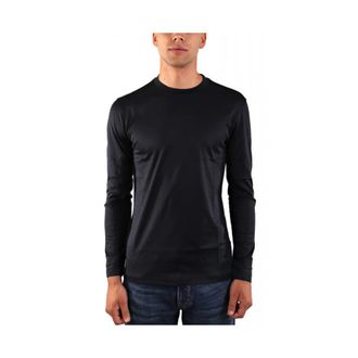 Emporio Armani ASV jersey trui van lyocellmix - Heren - Longsleeves - Blauw - 2XL - Tops