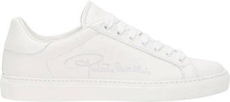 Roberto Cavalli Schoenen, Dames, Wit, 37 EU, Leer, Sneaker met Monogram RC