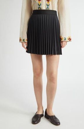 Bode Court Pleated Miniskirt in Black at Nordstrom Rack, Size Medium