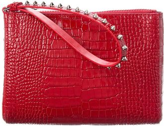 Christian Louboutin Cabata Mini Alligator-Embossed Leather Pouch