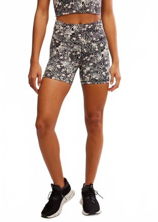Free People Womens Never Better Printed Bike Shorts In Black