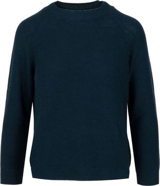 Max Mara Rondgebreide trui - Dames - Ronde hals truien - Blauw - L - Katoen - Truien & Vesten
