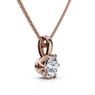 Pompeii3 1/4Ct Round Solitaire Brilliant Cut Lab Grown Diamond Pendant 18 Necklace