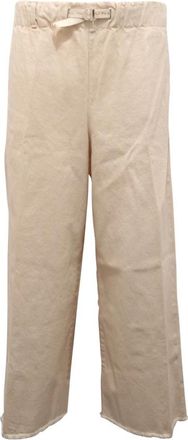 White Sand Carol wo broek in zwart - Dames - Wijde Broeken - Beige - 2XS - Broeken
