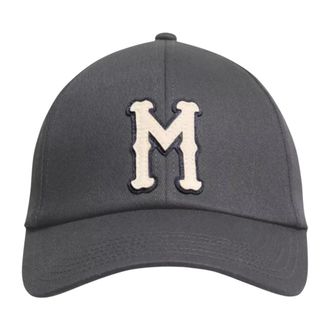 Moncler Baseballpet van katoengabardine - Heren - Accessoires - Grijs - Maat: ONE Size Katoen