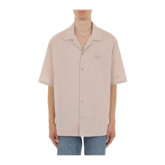Moschino Chemise - Heren - Korte mouwen Overhemden - Beige - M - Katoen - Overhemden