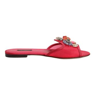 Dolce & Gabbana Sliders, female, Red, Size: 6 US Flat Slides