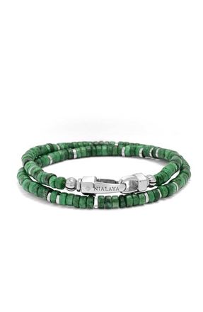 Nialaya Green Malachite Heishi Wrap Bracelet at Nordstrom, Size X-Large