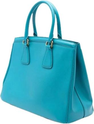 Prada Pre-owned Handbags, female, Blue, Size: ONE SIZE Pre-owned Leather Tote