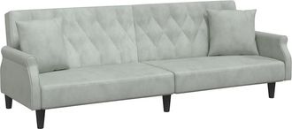 vidaXL Vidaxl - Sof&aacute; Cama Con Reposabrazos Terciopelo Gris Claro