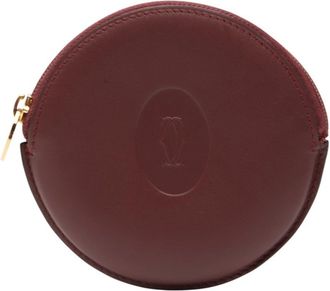 Cartier Bordeaux Wine Red Leather Coin Purse/Coin Case (Pre-Owned)
