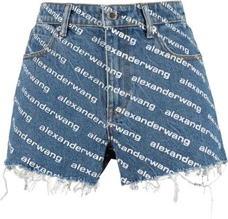 Alexander Wang Bite Denim Shorts - Dames - Denim shorts - Blauw - W26 - Denim - Korte Broeken