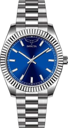 Invicta Specialty 69015 Heren Horloge - Quartz Uurwerk - Roestvrij Staal met blauwe Wijzerplaat - 40mm