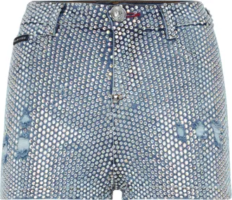 Philipp Plein High Waist Hot pants Crystal