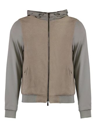 Moorer Amadeo zip-up hooded jacket - Beige
