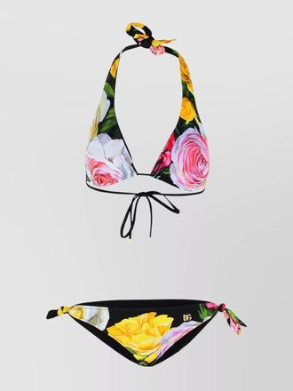 Dolce & Gabbana floral-print halterneck bikini set