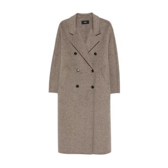 Arma Double-Breasted Coats, female, Gray, Size: M Marisa Double-Breasted Coat