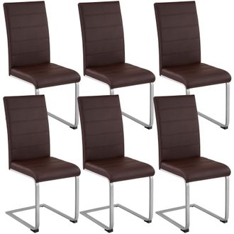 TecTake Dining Chairs Bettina Set Of 6 - Brown | Size: 6 Pack