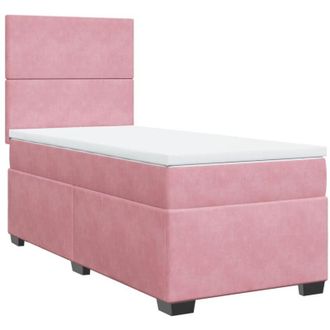 vidaXL Vidaxl - Cama Box Spring Con Colch&oacute;n Terciopelo Rosa 90x200 Cm