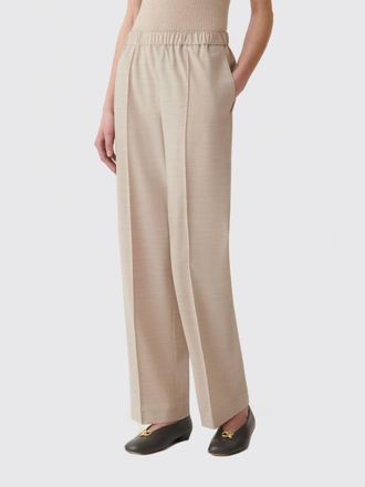 Fabiana Filippi Slim Fit Wool Blend Skinny Trousers with Monile Detail