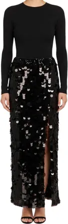 Parosh Black Embellished Maxi Skirt