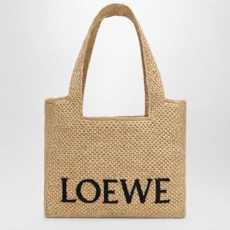 Loewe Medium LOEWE Font Tote bag in raffia