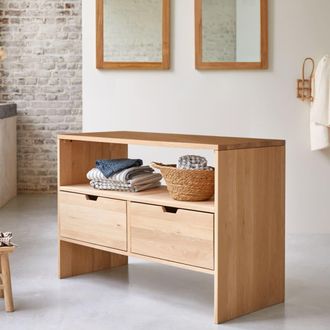 Tikamoon Mueble de almacenaje de roble macizo 110 cm