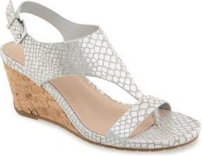 Kenneth Cole Reaction Greatly Platform Wedge Sandal in White/Silver Metallic at Nordstrom Rack, Size 8.5