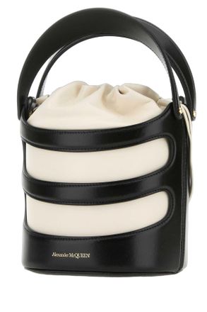 Alexander McQueen Blacksoftivory Borse A Secchiello Bag