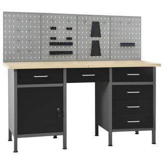 vidaXL Vidaxl - Banco Da Lavoro Con 4 Pannelli A Parete