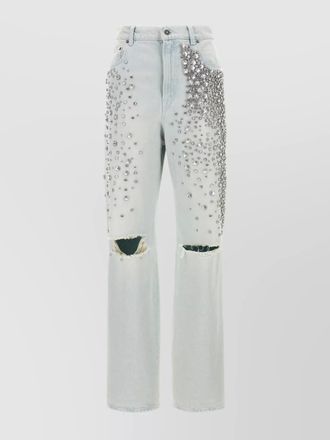 Golden Goose crystal embellished high-rise straight leg jeans