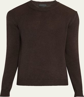 Iris Von Arnim Mens Harwich Linen and Cotton Crewneck Sweater