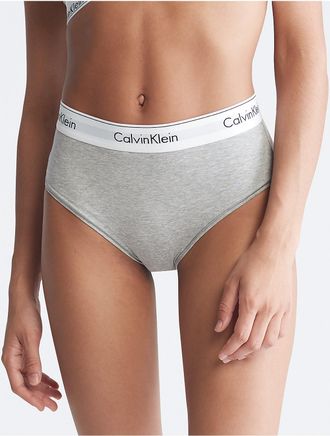 Calvin Klein Womens Icon Cotton Modal High Waist Bikini - Grey - XS
