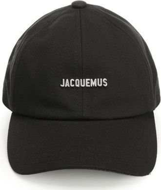 Jacquemus Black Cotton Logo Bucket Hat