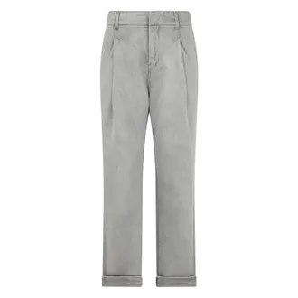 Moorer Dames, Jeans, Grijs, Maat: W27 Katoen