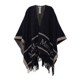 Max Mara Capes, female, Blue, Size: ONE SIZE Wool Poncho Hilde