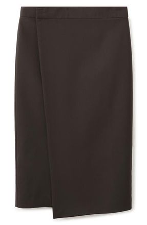 Mango Wrap Pencil Skirt in Chocolate at Nordstrom, Size 6