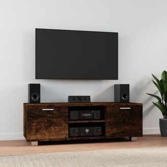 vidaXL Vidaxl - Mueble Para Tv Madera Contrachapada Roble Ahumado 120x40,5x35cm