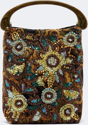 Dries Van Noten Borsa a mano in jacquard floreale