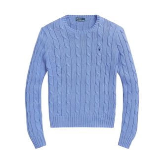 Polo Ralph Lauren Round-neck Knitwear, female, Blue, Size: XL Julianna Crew Neck Sweater