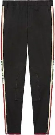 Gucci Gabardine Stretch Pant With Gucci Stripe Black 495695-Z7576-1389