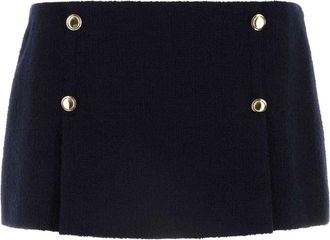 Miu Miu Midnight blue wool blend mini skirt