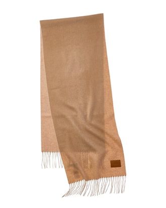 Vince Double-Face Solid Long Leather-Trim Wool & Cashmere-Blend Scarf