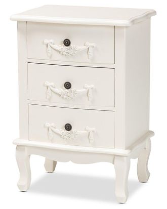 Baxton Studio Callen Wood 3-Drawer Nightstand
