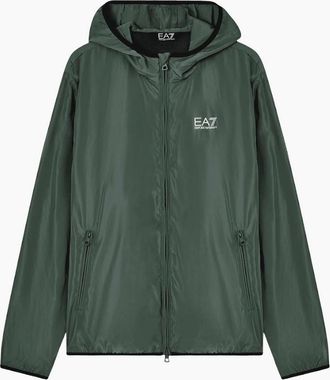 Emporio Armani Mens Lightweight Core ID Logo Green Windbreaker - Size: 40/Regular