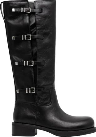 Michael Kors Darrington Leren Laars - Dames - Hoge Laarzen - Zwart - 36 EU - Leer - Schoenen